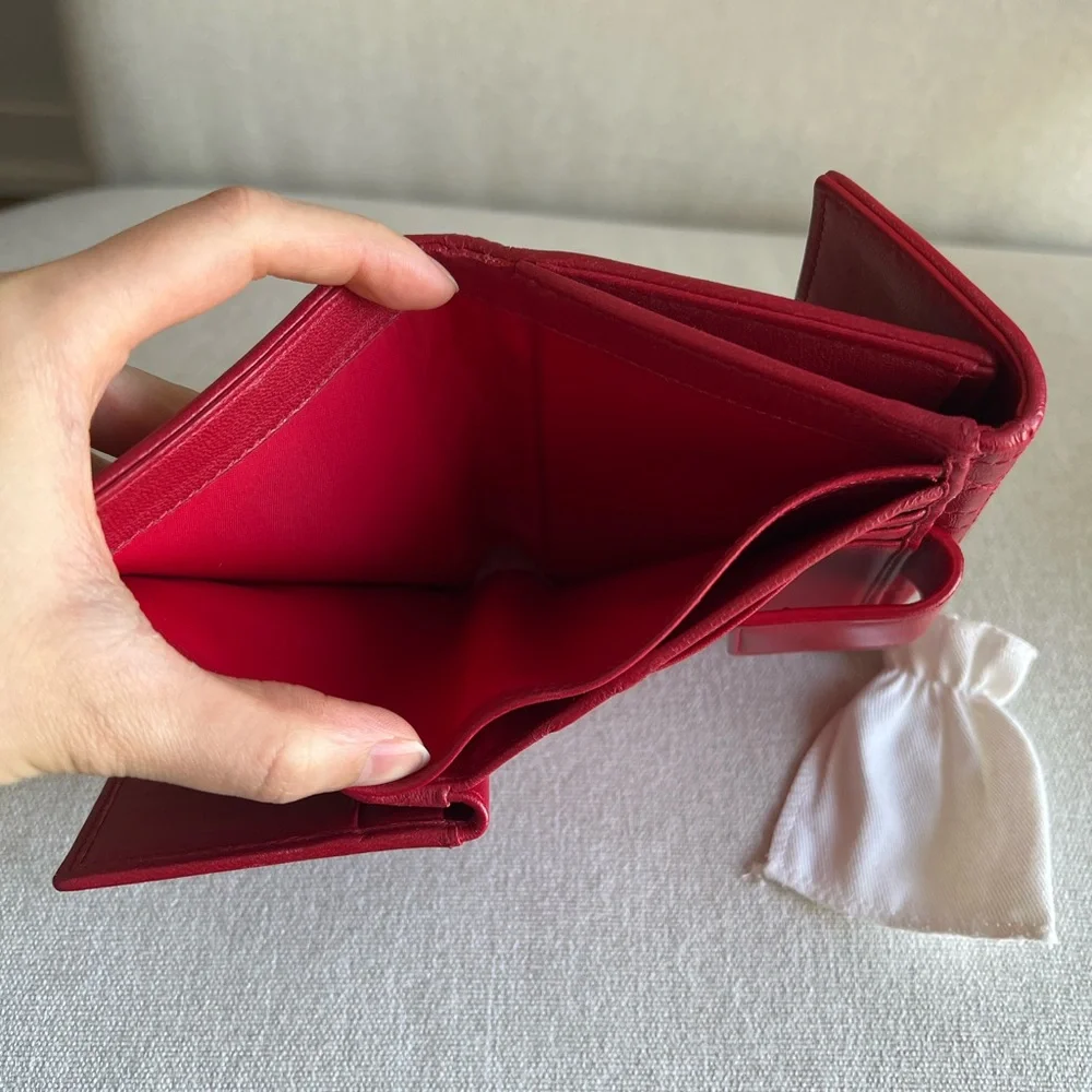 Dior Red Quilted Wallet